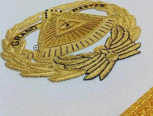 Épingle de sécurité légère brodée à la main pour tablier maçonnique, prix de gros, haute qualité, fabricant pakistanais, personnalisable - Product Image 3