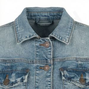 Veste en jean décontractée personnalisée pour hommes, grandes tailles, 100% coton, option logo sur le devant, respirante, veste d'hiver - Product Image 4