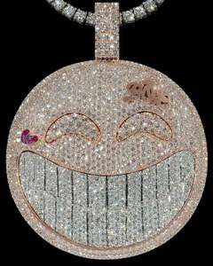 Pendentif rond en diamant Moissanite VVS coupe hip-hop bijoux pendentif cadeau d'anniversaire pour homme en argent sterling 925 - Product Image 3