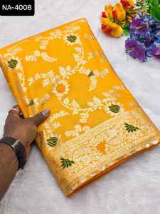 Vêtements ethniques indiens Wear Wedding and Festival Wear Saree en soie de Dola en viscose pure avec saree de conception de tissage Meenakari lourd avec chemisier - Product Image 6