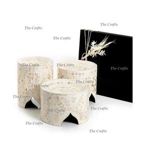 En bois et nacre travail gâteau support hexagone forme chocolats gâteau support de service à bas prix - Product Image 5