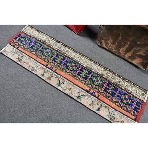 Alfombra Turca de 1.8x5.8 pies, Alfombra Azul Marroquí de Lana - Product Image 4