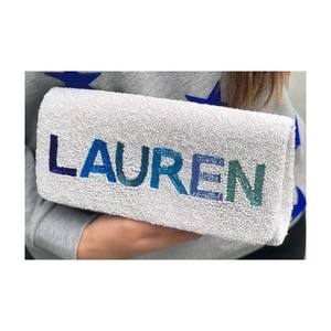 Hecho a mano Premium Stone Beaded Work Indian Name Hand Clutch Estilo único 'Love' Patrón para fiestas de boda - Product Image 3