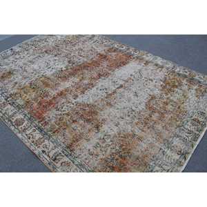 Alfombra Turca Vintage Grande de 6.3x9.5 pies, Alfombra Abstracta Marrón Naranja - Product Image 4