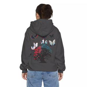 Último diseño Casual Pullover frente y espalda impreso sudaderas con capucha personalizar Streetwear Vintage mujeres Fleece Casual Hoodies - Product Image 4