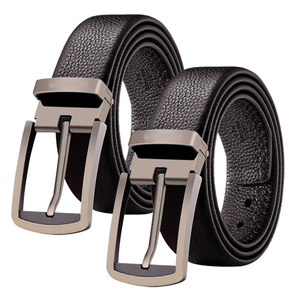 Cinturones de Cuero Vacuno Genuino para Hombre, Más Vendidos, con Logotipo Personalizado, Ligeros, Sólidos, Cuadrados, con Hebilla de Serpiente de Última Moda - Product Image 4