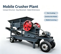 Installation mobile de concassage à mâchoires pour le recyclage des agrégats avec alimentation diesel et déplacement flexible sur site