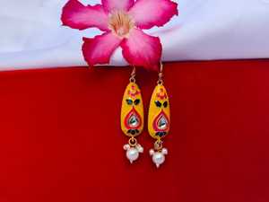 Boho เก๋หลายสีต่างหู Meenakari คู่สําหรับสาวผู้หญิงงานแต่งงานของขวัญเพื่อนเจ้าสาว Mehendi Sangeet พิธีของขวัญ - Product Image 6