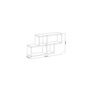Étagère murale décorative multifonctionnelle à quatre niveaux en bois brun moderne Ernie, fabriquée en Turquie - Product Image 3
