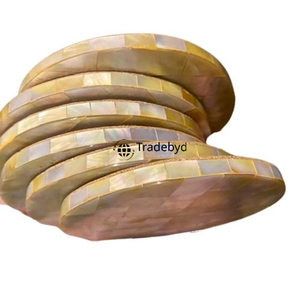 Posavasos Hecho a Mano con Incrustaciones de Nácar de Tradebyd, Cuadrado de 4x4 Pulgadas, Disponible en Diferentes Colores - Decoración de Mesa Elegante y Lujosa para el Hogar u Oficina - Product Image 5