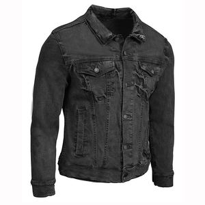 Chaquetas vaqueras de peso pesado con tasa de fábrica para hombres y Chaquetas vaqueras de cuello alto de alta calidad de algodón 100% lavado vintage - Product Image 6