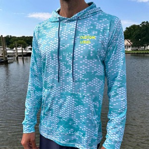 Camiseta de Pesca de Manga Larga Ligera con Sublimación Personalizada, Sudadera con Capucha de Alto Rendimiento que Absorbe la Humedad, Camuflaje, Talla Grande, Resistente a los Rayos UV - Product Image 3