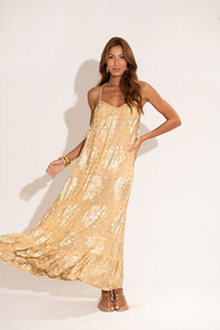 Verano estampado Boho hasta el suelo sin mangas Maxi vestido 2025 mujeres correa de espagueti sin mangas Maxi vestido verano mejor - Product Image 2