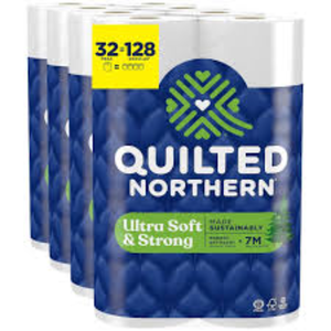 Quilted Northern 32 Mega Rolls Ultra Soft Strong <b>Toilet</b> <b>Paper</b> 5X Stronger Premium Recyclable Kitchen Tissue 128 Regular Rolls - Product Image 4