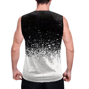 Débardeur de sport d'été imprimé pour homme, à séchage rapide, respirant, tricoté, pour la salle de sport, l'entraînement, décontracté, sans manches, design 100% - Product Image 3