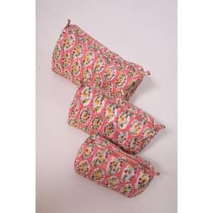 Indian Cotton Handmade Printed Durable Portable Large Capacity Waterproof <b>Makeup</b> <b>Bag</b> Travel Zipper Cosmetic Case - Product Image 5