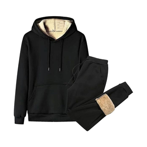 Ensemble de survêtement en polaire respirant uni décontracté en polyester unisexe de haute qualité 2025, pantalon de sport confortable pour la course à pied - Product Image 4