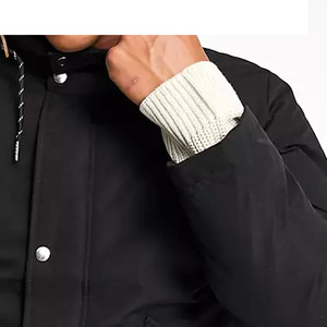 2023 nouveaux hommes hiver Parka polaire doublé épais chaud à capuche col de fourrure manteau noir en peluche veste mâle taille 5XL pour toile en Nylon - Product Image 5