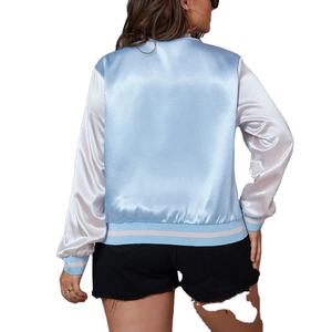 ¡Novedad de 2025! Chaqueta de satén bordada para mujer, logotipo personalizado, bordado para mujer, nuevo estilo personalizado, bombardero de satén, chaquetas de satén para mujer - Product Image 2