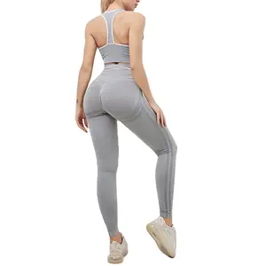 2023 tuta personalizzata abbigliamento da corsa all'ingrosso maniche lunghe abbigliamento sportivo donna Yoga Set Fitness
