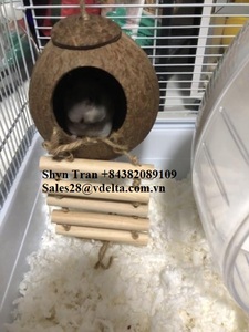 Tự Nhiên Vỏ Dừa Lồng Chim Động Vật Có Khuôn Mẫu Chim Tổ Nhà Cho Vật Nuôi Vẹt Hut Với Treo Đồ Chơi Cho Hamster Shyn tran - Product Image 5