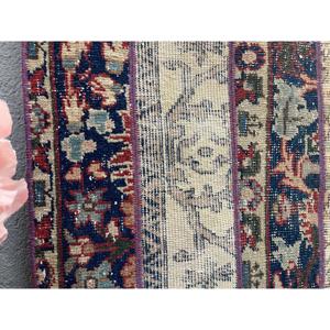 Vintage Turkish Rug, 2x5.2 ft <b>Runner</b> Rug, Blue <b>Red</b> Polka dot Rug - Product Image 4