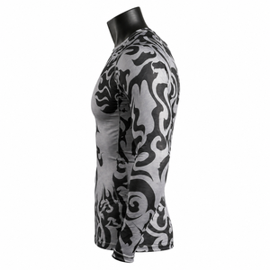 Custom <b>Men</b>’s Compression Shirt Long Sleeve Sublimation Print Gym Fitness <b>Base</b> <b>Layer</b> Rash Guard OEM ODM - Product Image 5