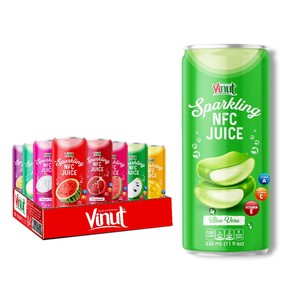 Minuman jus lidah buaya berkilau | 330ml (Pak 24) VINUT, non-gmo, tanpa gula tambahan, pemasok grosir, sampel gratis, OEM ODM