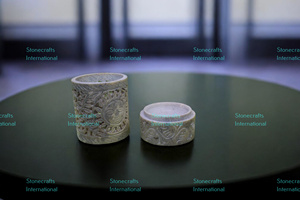 Brûleur à Huile en Marbre Naturel de Haute Qualité Stonecrafts International avec Base Résistante à la Chaleur pour Aromathérapie Spirituelle Toutes Saisons - Product Image 2