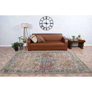 Alfombra Turca Vintage de 5.3x9.2 pies, Alfombra de Lana Azul Abstracta - Product Image 2