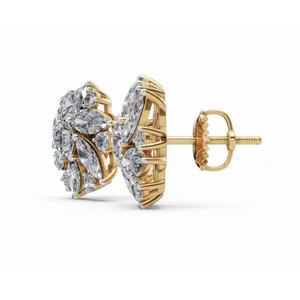 ต่างหูเพชรทรงกลมและทรงมาร์คีส์ รุ่นวาเลเรีย แกรนด์ เพทัล ทอง 14KT แท้ ผลิตจากเพชรเลี้ยงในห้องปฏิบัติการ จำหน่ายส่งจำนวนมาก - Product Image 6