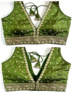 La blusa moderna tiene Zari, trabajo de hilo y trabajo hecho a mano Listo para la blusa Tiene un patrón abierto Froent y hermoso nudo de verano - Product Image 1