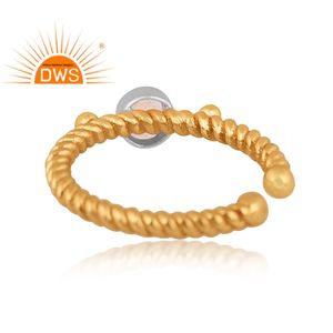 Último diseño hecho a mano 18K chapado en oro Natural Arco Iris Luna piedra preciosa oreja brazalete pendiente Demi joyería fina fabricante - Product Image 4