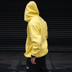 Sweat à capuche en coton imprimé bouffant jaune de haute qualité pull thermique Streetwear pour hommes sweats à capuche en polaire grande taille - Product Image 3