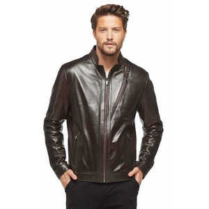 2024 couleur personnalisée 100% veste en cuir de vache pour hommes haute rue Style résistant à l'eau à capuche fourrure décoration hiver XL taille - Product Image 1