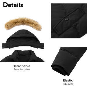 Top vente femmes hiver Parka veste goutte queue ourlet coupe-vent à capuche Long manteau avec fermeture à glissière Pakistan fait - Product Image 5