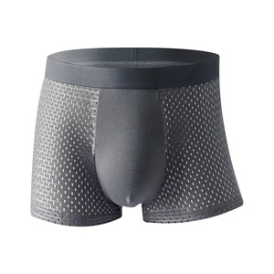 MONO RIDERS Comfortable Factory Mesh Sports Antibacterial Large Size Men's High-Rise Lace Solid <b>Boxer</b> Panty Underwear - Product Image 3