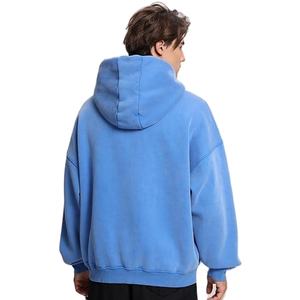 Sweat à capuche zippé pour homme 450 g/m² en coton 100 % délavé à l'acide, épais, style vintage, streetwear, vente en gros - Product Image 2