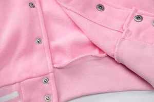 Nueva venta al por mayor Varsity Letterman chaqueta mujer béisbol personalizado Letterman Varsity chaqueta mujer Crop Varsity chaquetas - Product Image 4