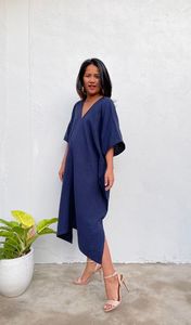 Robe Kaftan Maxi en Coton Double Gaze, Robe Oversize en Coton, Robe d'été décontractée, Robe longue, Cadeau pour elle - Product Image 3