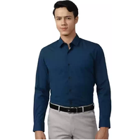 Kemeja Pria Kerah Sailor Slim Fit Kasual Anti-Pilling Cepat Kering Ramah Lingkungan Bernapas Lengan Panjang 100% Katun Berkualitas Tinggi