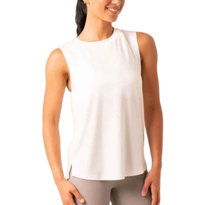 Nueva llegada al por mayor Material de alta calidad 100% algodón hecho mujeres gimnasio camisetas sin mangas Casual Fitness transpirable - Product Image 2