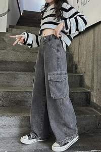 Women's Fashion Solid Color Mid-Waist <b>Stretch</b> Ripped Jeans Plus Size Casual Summer Skinny <b>Denim</b> with Button Decoration - Product Image 6