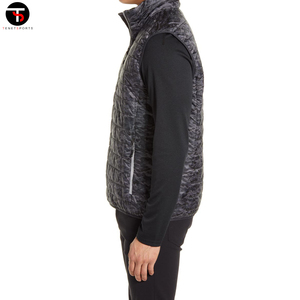 Custom Logo Zipper Closure <b>Men's</b> Waistcoat Outdoor <b>Warm</b> Winter Sleeveless Puffer Vest Cotton-Filled Bubble Warmness Shiny Padded - Product Image 4