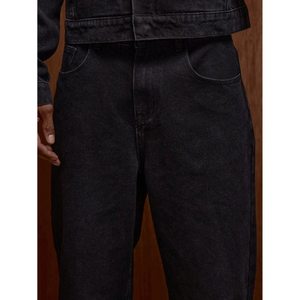 Jean en denim noir rétro pour homme grande taille, coupe droite ample et moderne, tendance, respirant et écologique, tailles 28-42 - Product Image 2
