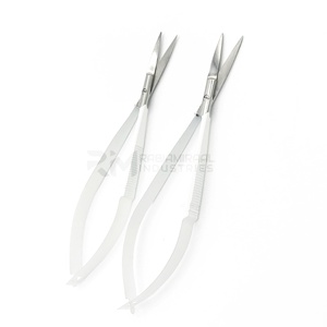 RMI กรรไกรสปริงสแตนเลสคุณภาพสูงเคลือบผงสีขาวใบมีดสีเงินเครื่องมือความงามที่ยั่งยืน - Product Image 1