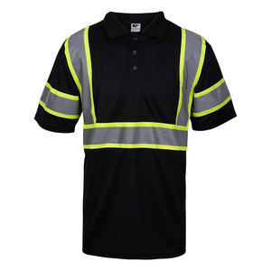 Polo de seguridad de construcción de poliéster rayas reflectantes térmicas para tráfico vial almacén topógrafo aplicaciones de seguridad - Product Image 2