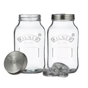 Juego de 2 Recipientes de Vidrio Cilíndricos Kilner Vintage para Fermentación con Tapa Hermética para Almacenamiento de Botellas y Frascos - Product Image 1