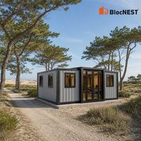 BlocNEST Maison Conteneur Extensible Kit de Maison Modulaire Préfabriquée en Acier pour Résidence Familiale, Camping et Vacances