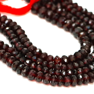 ลูกปัดโกเมนแดงธรรมชาติทรงรอนเดลเหลี่ยมเพชรพลอย (6-7 มม.) - Product Image 4